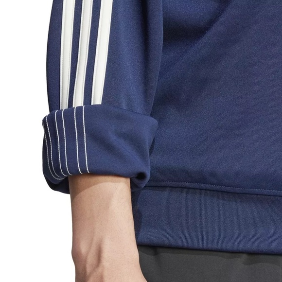 Adidas Blue Quarter-Zip Jacket with White Stripes - Picture 6 of 9